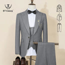 ST Cassy High Quality Male Groom Wedding Blazers Slim fit casual evening gown Business Office khaki Men's Suits