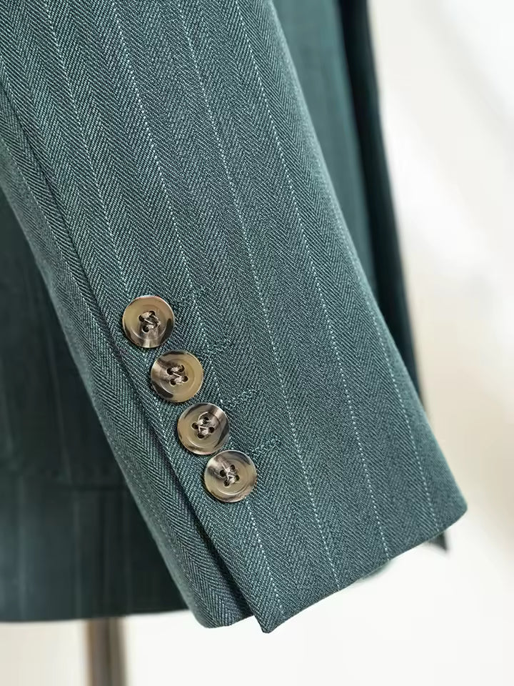 ST cassy gray 2 Pcs set（Jacket+pants）Men's Suit Stripe Double Breasted Wedding Groom costume leisure office Business Suit 2 sold byST Cassy Official St... (4.9 | 1,000+ sold ) 2 sold