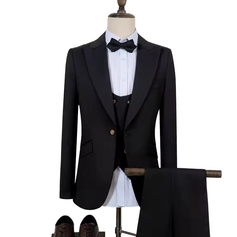 ST Cassy black Groom Suit Elegant Wedding Tuxedo Formal Party Blazer for Men Stylish Slim Fit man suit