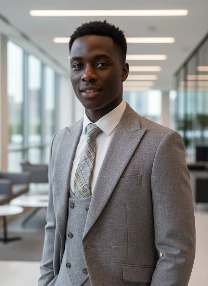 ST Cassy Men's three piece suit elegant slim fit formal office and leisure banquet groomsman set groom's wedding dress