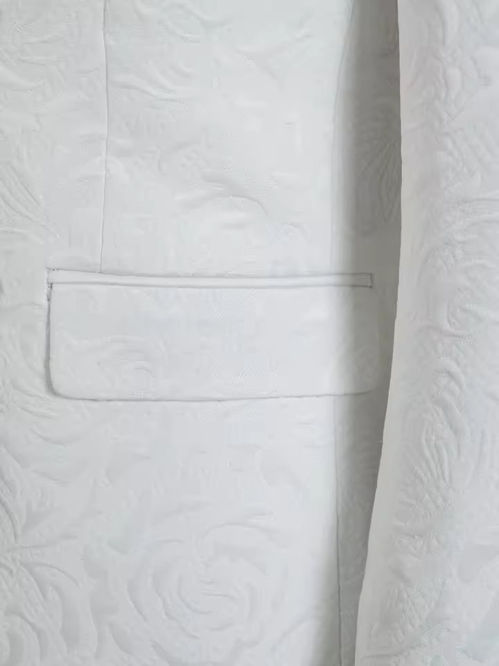 ST Cassy high quality luxury men's suit 2 piece set white luxury man jacket Wear 2 piece set Classic men's suit for wedding