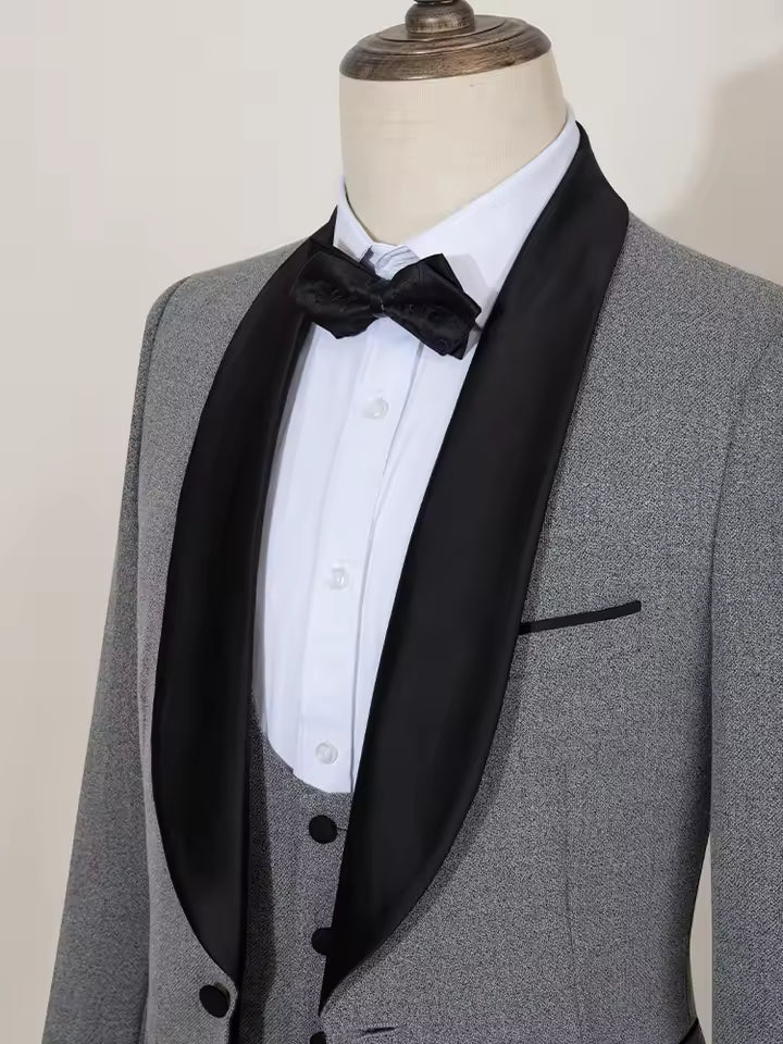 ST Cassy Elegant Men's Suit Groom Wedding Tuxedo Slim Fit Blazer for Party Prom Night