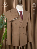 ST cassy Elegant White Double Breasted Suit Set 2 Piece Business Wedding Outfit Classic Stylish Blazer Pants Modern Trendy