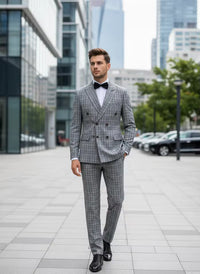 ST Cassy 2-piece set of jackets and pants Elegant suits for men double-breasted Plaid suit Formal Business Office Men's Suits
