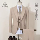 ST Cassy high-quality black striped suit slim fit luxurious and elegant men's business suit wedding fashion clothing 3-piece set