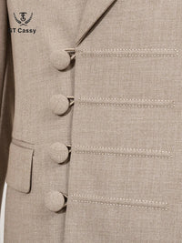 ST Cassy Elegant man suit for wedding Slim Fit Double Breasted Multiple buttons Casual Business man 2 piece outfit set