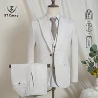 ST Cassy high quality luxury men's suit elegant suits for men leisure beige luxury man jacket Slim-Fit full men's suit business office