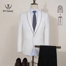 ST cassy white Elegant Men's Suit Groom Wedding Tuxedo Slim Fit Blazer for Party Prom Night