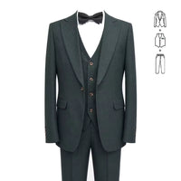 ST Cassy High quality luxury 3 piece set elegant men suits dark green Slim Fit Male Groom Wedding Blazers Party Dress Business Office