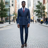 ST Cassy 2-piece set of jackets and pants Elegant suits for men double-breasted Plaid suit Formal Business Office Men's Suits