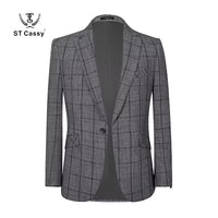 ST Cassy High Quality Plaid suit Fashionable and Casual Jacket Coat Slim Fit Leisure elegant Men's jackets