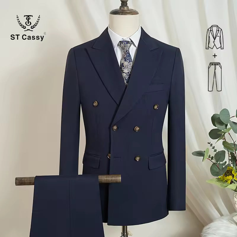 ST Cassy light brown Elegant Man Suit 2 Pcs Set Modern Wedding Party Suits for Men Stylish high quality Business office suit