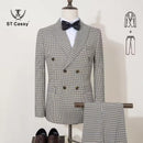 ST Cassy 2-piece set of jackets and pants Elegant suits for men double-breasted Plaid suit Formal Business Office Men's Suits