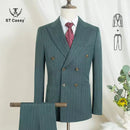 ST cassy gray 2 Pcs set（Jacket+pants）Men's Suit Stripe Double Breasted Wedding Groom costume leisure office Business Suit 2 sold byST Cassy Official St... (4.9 | 1,000+ sold ) 2 sold