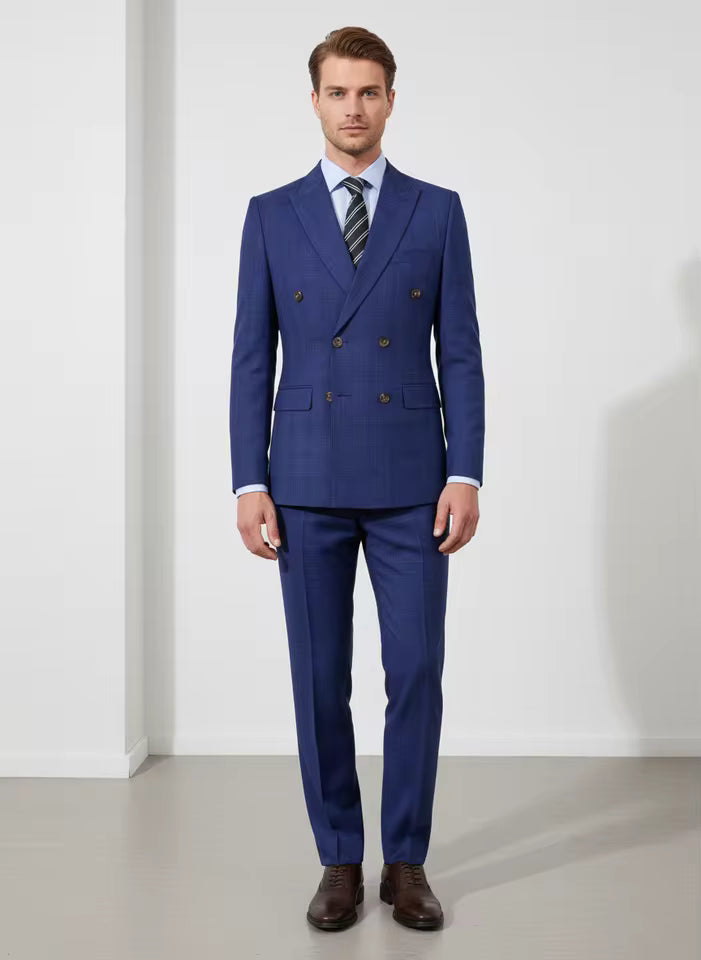 ST Cassy 2-piece set of jackets and pants Elegant suits for men double-breasted Plaid suit Formal Business Office Men's Suits