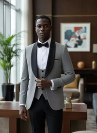 ST Cassy Elegant Men's Suit Groom Wedding Tuxedo Slim Fit Blazer for Party Prom Night