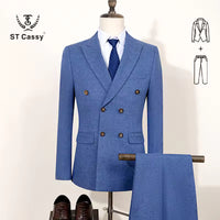 ST Cassy light brown Elegant Man Suit 2 Pcs Set Modern Wedding Party Suits for Men Stylish high quality Business office suit