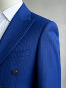 ST Cassy Royal Blue Pinstripe Double Breasted Suit | Formal Business 2 Piece Suit For Men