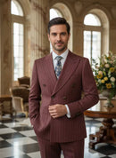 ST cassy gray 2 Pcs set（Jacket+pants）Men's Suit Stripe Double Breasted Wedding Groom costume leisure office Business Suit 2 sold byST Cassy Official St... (4.9 | 1,000+ sold ) 2 sold