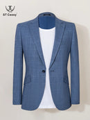 ST Cassy High Quality Men's Suit Lapel Formal Blazer Male Groom Wedding Blazers Plaid suit