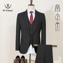 ST Cassy High-end Brand Formal Business Men's Suits Lapel Formal Blazer Slim Fit（jacket+Vest+Pants）