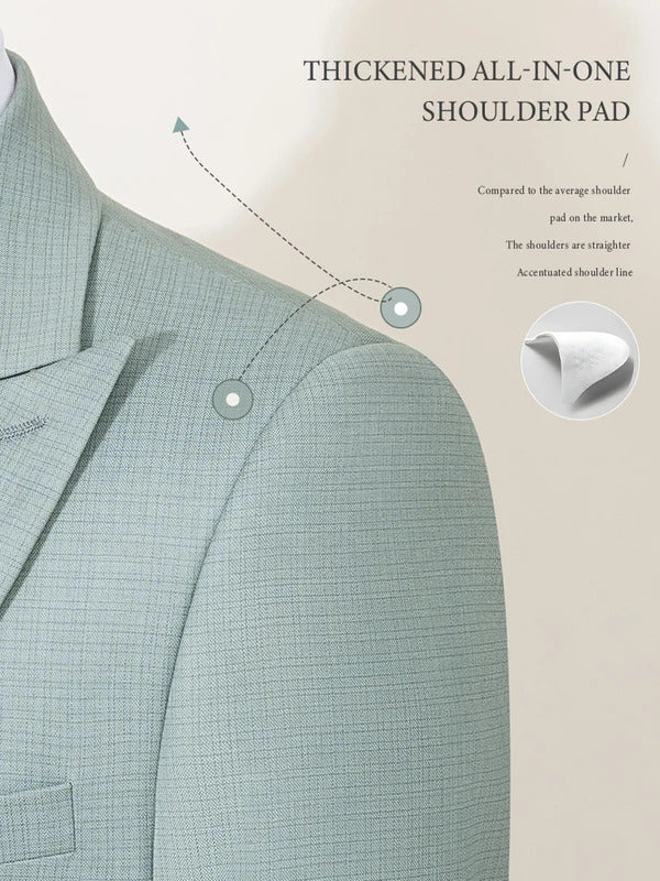 ST Cassy High Quality Men's Suit Summer thin Green  Slim Fit Formal Business Office Men's Suits（jacket+Vest+Pants）