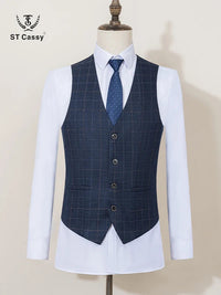 ST Cassy High Quality Plaid suit Formal Business Office Men's Suits Fashionable and Casual evening gown