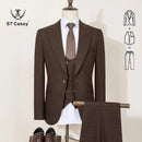 ST Cassy High Quality Green suit Formal Business Office Men's Suits Slim fit casual suit（jacket+Vest+Pants）