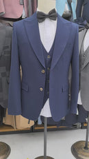 ST Cassy new 2 buttons on suit blue modern design mens office wear blazer coustime homme luxe Bead edge craftsmanship