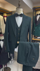 ST Cassy High quality luxury 3 piece set elegant men suits dark green Slim Fit Male Groom Wedding Blazers Party Dress Business Office