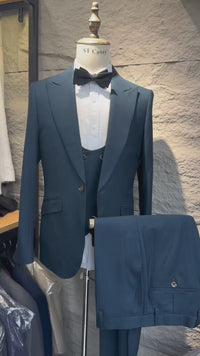 ST Cassy High Quality luxury brands men Suit for man blackish green elegant dinner suit 3-Piece Set Slim Fit Groom's wedding dress