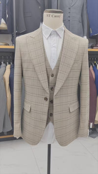 ST Cassy High Quality Plaid suit Formal Business Office Men's Suits Fashionable and Casual evening gown