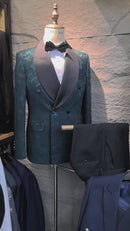 ST cassy luxury shawl collar 2-piece suit set men's high-end business casual suit groom's wedding dress Jacquard pattern